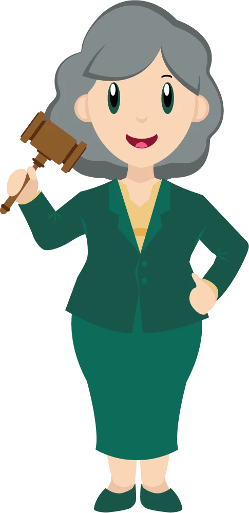 MAA character dressed as a lawyer with gavel