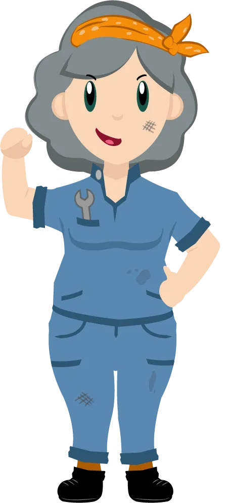 MAA character dressed as a mechanic